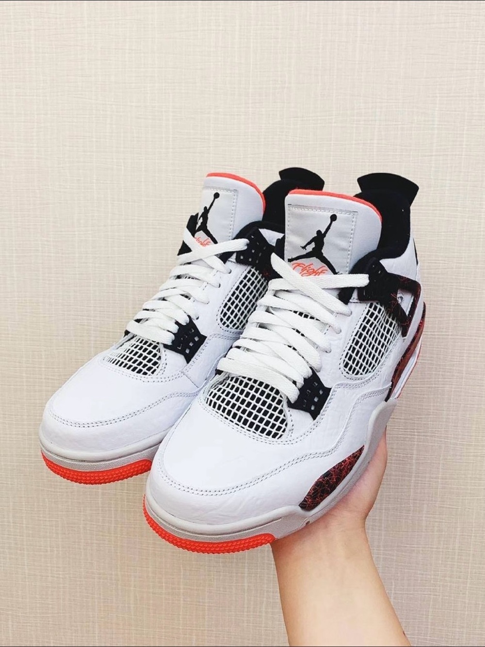Air Jordan 4 Retro Flight Nostalgia/ Hot Lava -Men’s Basketball Sneakers Shoes